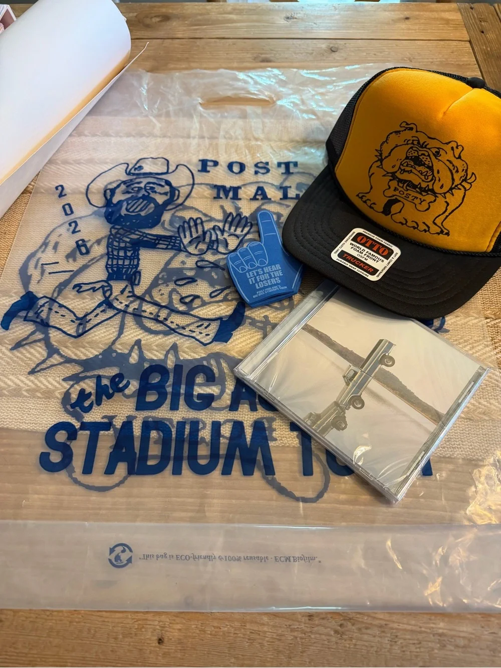 Post Malone Big Ass Stadium Tour Poster Hat CD Finger Loser NEW
